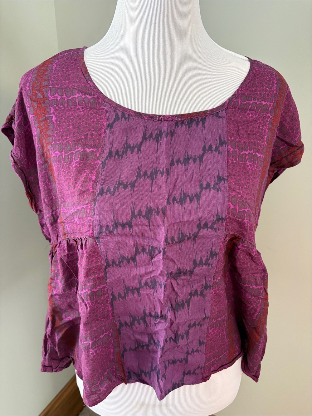 🍇♥️🐍 2000s American Eagle Purple Snake Print Blouse